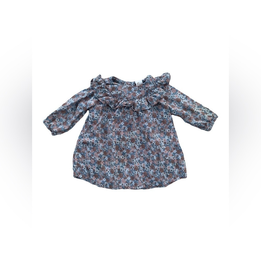 H&M Size 6 Months Ruffle Trim Floral Viscose Dress